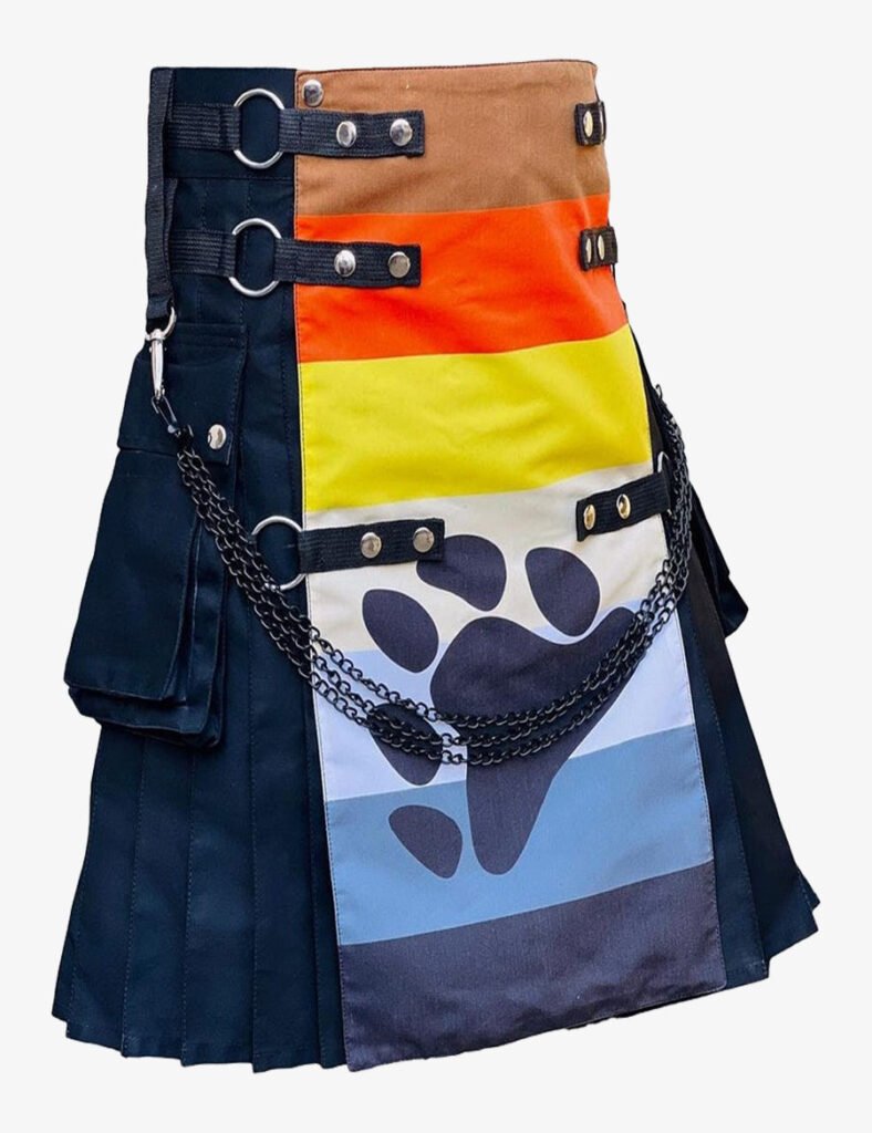 Modern Bear Men Flag Paw Utility Kilt