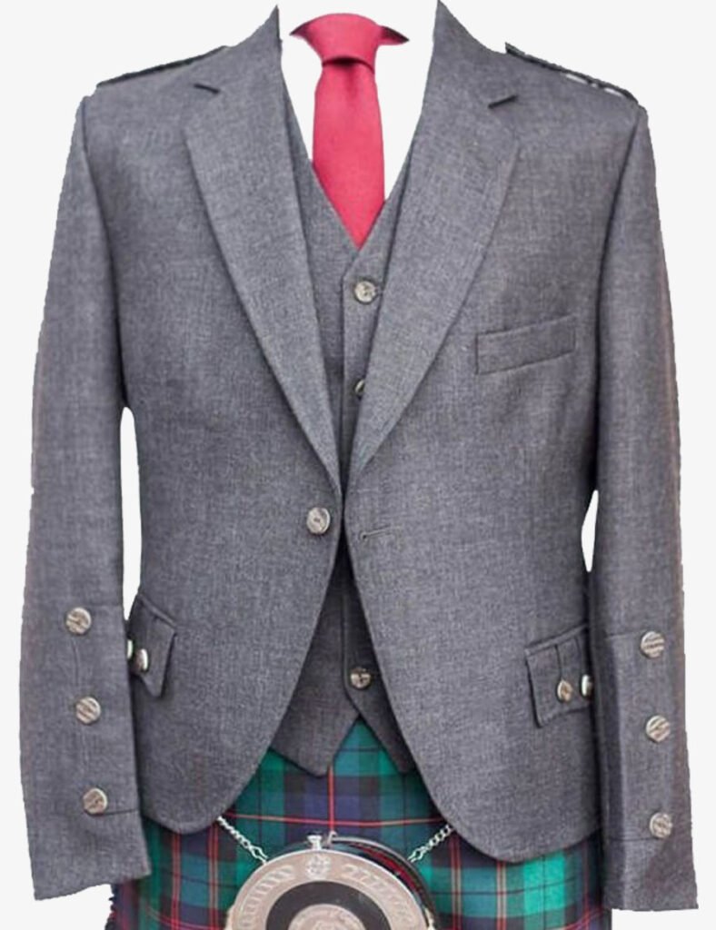 Argyle Kilt Jacket and Waistcoat Charcoal Grey