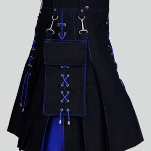 Black And Blue Hybrid Utility Kilt