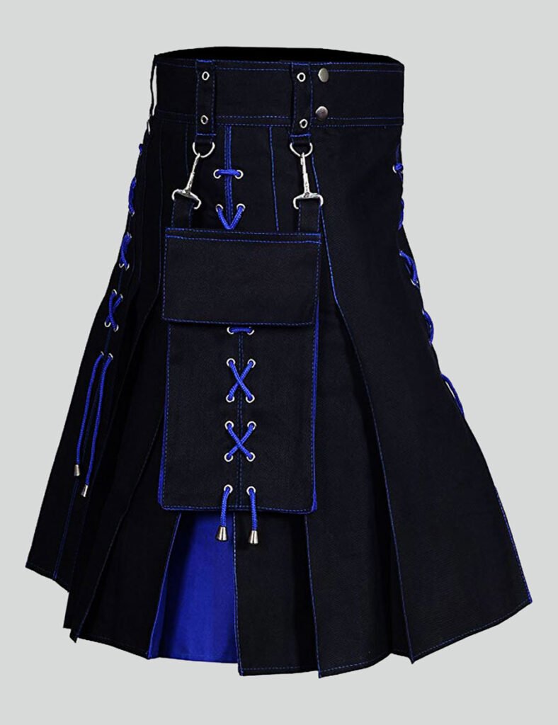 Black And Blue Hybrid Utility Kilt