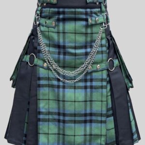 Gothic Black Keith Ancient Hybrid Tartan Kilt