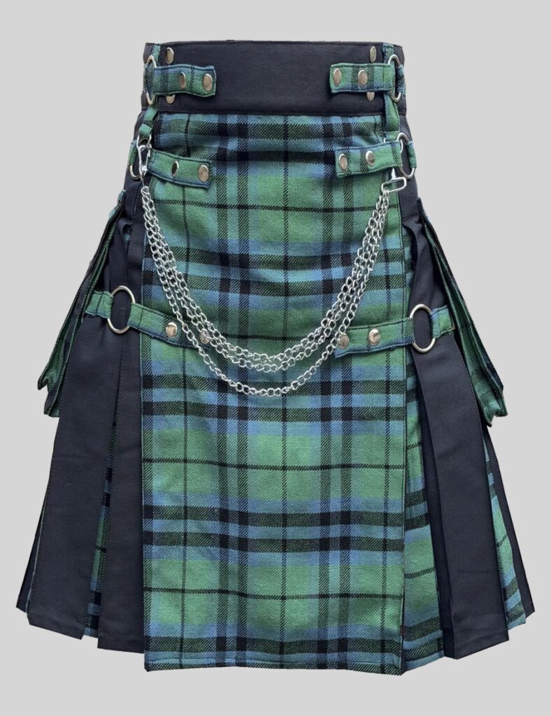 Gothic Black Keith Ancient Hybrid Tartan Kilt
