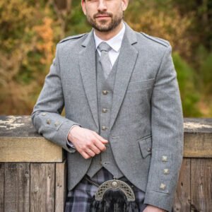 Grey Arrochar Tweed Kilt Jacket & Waistcoat