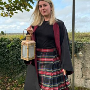 Women Black Stewart Tartan Kilt
