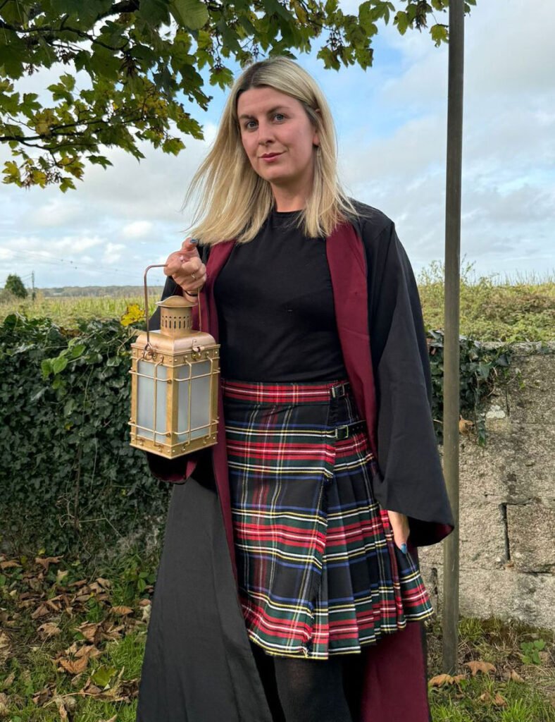 Women Black Stewart Tartan Kilt